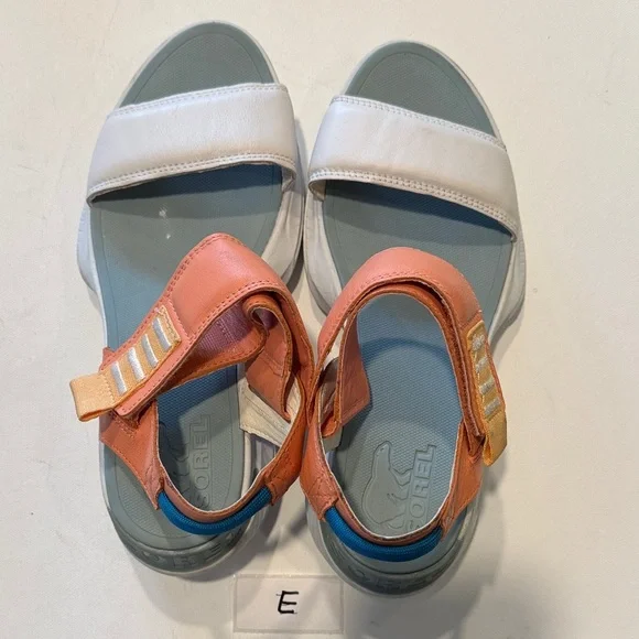 Sorel Orange and White Strappy Sandals - Picture 4 of 5